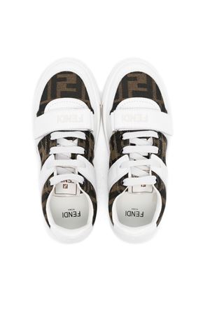 Sneaker in tessuto jacquard e pelle FENDI KIDS | JMR476AHGYF0C1A